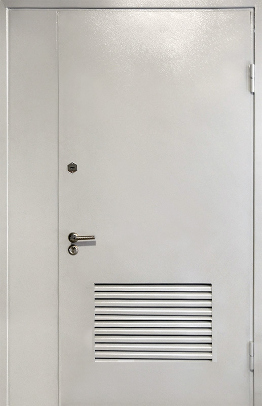 Дверь полуторная техническая в котельную ЛД-416 с решёткой