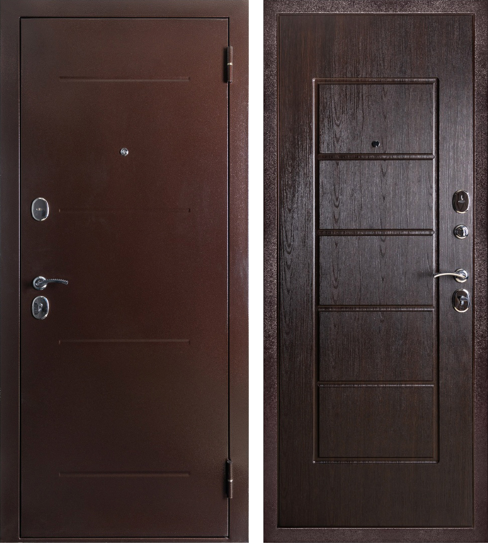 Дверь железная классика под нестандартный размер ЛД-845 шоколадный махагон